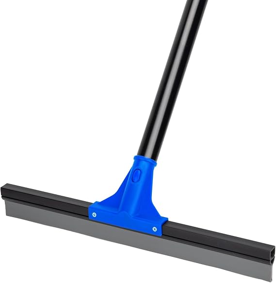 Floor Squeegee Heavy Duty, 45 cm Rubber Squeegee, Household Floor Wiper with160 cm Long Handle for Bathroom Tile, Garage Concrete, Deck, Shower Glass, Window Cleaning