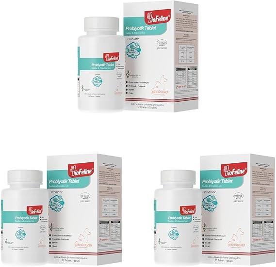 Biofeline Tablet Probiyotik Kedi ve Köpek 25 Tablet (3 paketi)