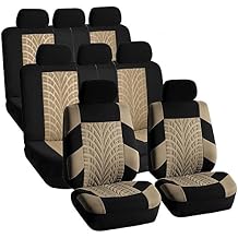 FH Group Automotive Seat Covers Travel Master Three Row Car Seat Covers Set Beige, Airbag and Split Rear Car Seat Cover Universal Fit Interior Accessories for Cars Trucks and SUV Car Accessories