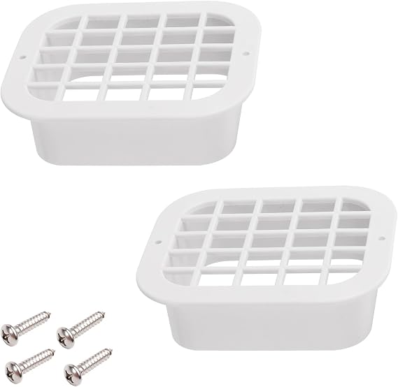 VYH 3" x 4" rain Gutter downspout Drop Outlet with Filter, for K Style Rain Gutter Downspout Drop Outlet (White,2 Pack)
