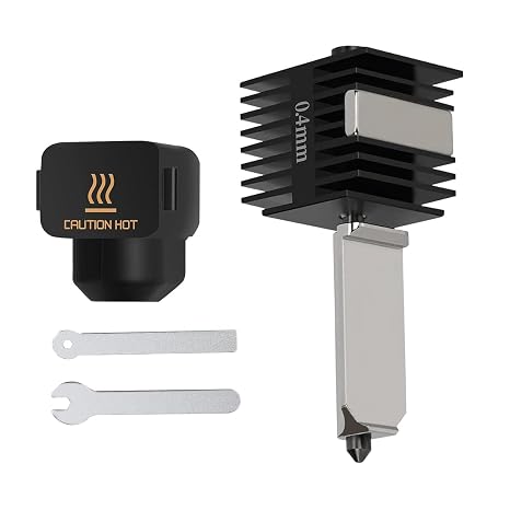 3D Printer 0.4mm Hotend Kit for Bambu Lab A1/A1 Mini, High-Temperature Hardened Steel Hot End Nozzle with Wrenches and Tools Silicone Sock Ideal Extruder Replacement Accessories (1PC)