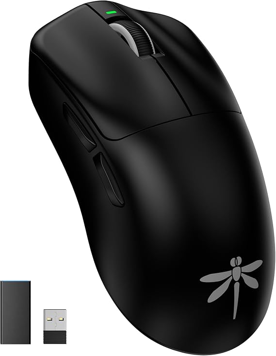 VGN Dragonfly F1 Pro Max Wireless Gaming Mouse, 130h Playtime Long Endurance, 55g Lightweight, PAW3395 26K DPI Flagship Sensor, 4000Hz Polling Rate Supported, Low Latency Esports Peripherals, Black