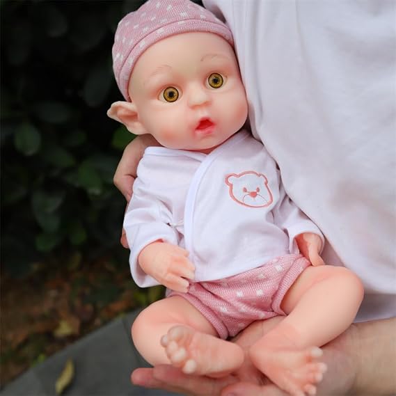 18.5" Full Silicone Reborn Baby Doll Soft Solid Silicone Infant Soft Body Dolls That Look Real,Not Hollow Vinyl Dolls,Bald Girl 016