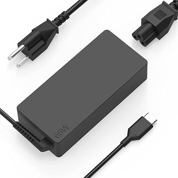 BULL-TECH USB C Laptop Charger 65w Replacement for Lenovo ThinkPad Yoga Chromebook Charger Fast Charging Type C AC Adapter Power Cord Supply
