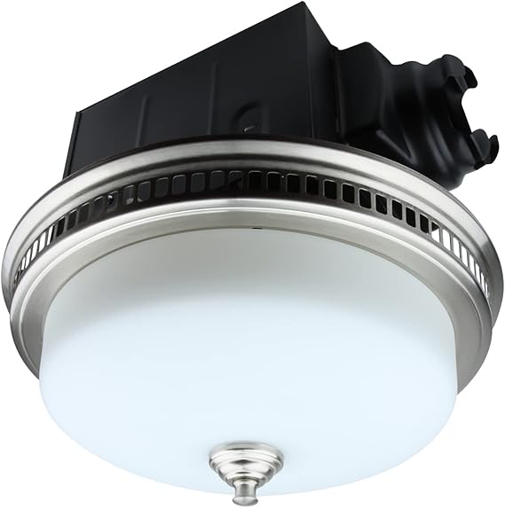 Bathroom Exhaust Fan with Light, Ultra Quiet 110 CFM 1.5 Sones Ventilation Exhaust Bathroom Fan Light Combo and Nightlight, (Brushed Nickel)