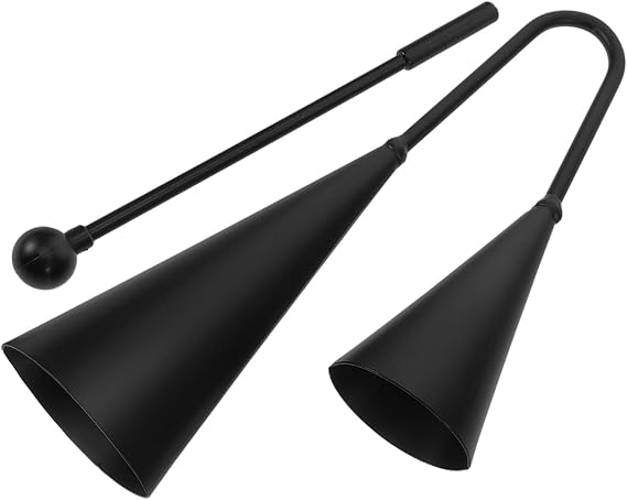 1 Set Agogo Bell Traditional Musical Percussion Instrument with Mallet Two Tone Design for Music Development and Rhythm Skills for Classroom and Home Use