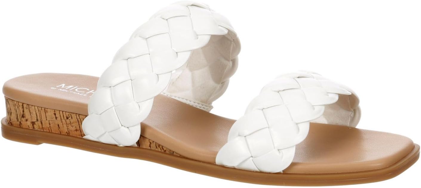 Michael By Michael Shannon Patrice - Women's Braided Two-Strap Slip-On Flat Sandal