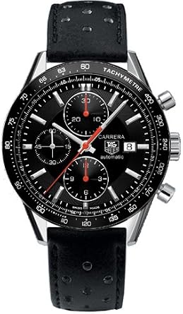 Tag Heuer Carrera Mens Leather Automatic Chronograph Watch CV2014.FC6233