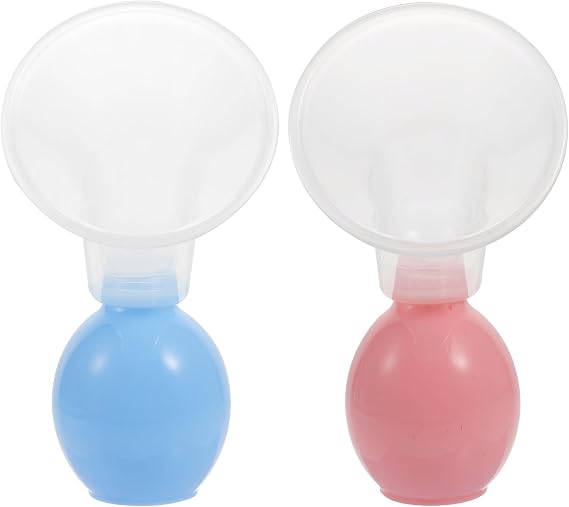 BESPORTBLE Manual Pump Breastmilk for Nursing Mothers, Portable 2pcs Set with Suction Function, Soft Silicone Material, Suitable for Breastfeeding and Milk Expression
