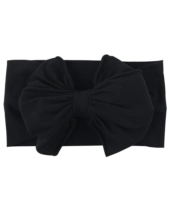 RuffleButts Big Bow Headband - Black - One Size