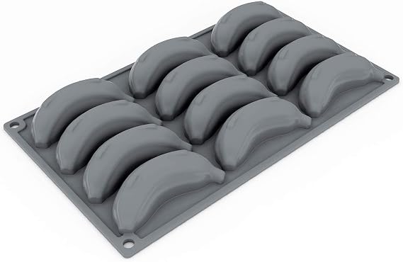 Pavoni GG035 Baby Banana Baking Mold Freezing Mould with 12 Cavities, each 3.54 Inch x 1.57 Inch x 0.98 Inch High