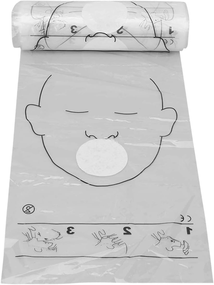 1 Roll First Responder CPR Barrier Cardiopulmonary Resuscitation Barrier Disposable Face Shield for Emergency Use,CPR Trainer