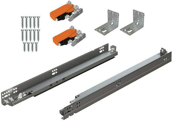 Bundle - 12 BLUM Tandem Drawer Slides with BLUMOTION. Includes Slides 563H, Locking Devices, Rear Mounting Brackets, Screws and Instructions.