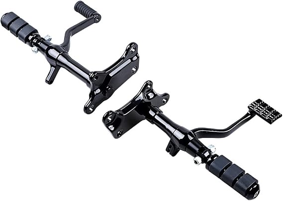 AMOPACORP Forward Controls Foot Pegs Levers Linkage Mounting Kit Compatible with 1991-2003 Harley Sportster XL883 XL1200 (Black)