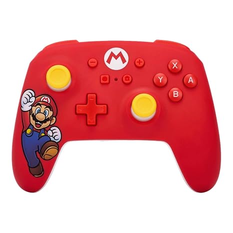 PowerA Wireless Controller for Nintendo Switch/Switch Lite/OLED Model - Mario Joy, AA Battery Powered (Battery Included), Officially Licensed by Nintendo