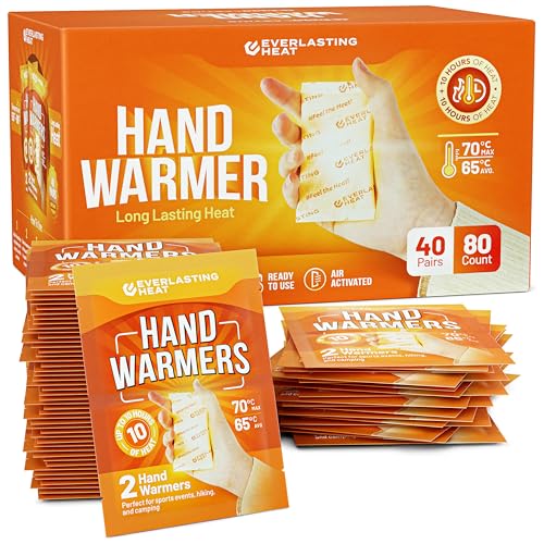 Hand Warmers 40 Pairs 80 Warmers - Up to 10 Hours of Long Lasting Warmth and Hot Hands - Easy Air Activation for Hands, Body and Feet - TSA Approved