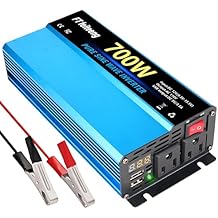700W Pure Sine Wave Inverter, 12V to 110V DC to AC Converter with LED Display and Dual AC Socket & 5V 3.4A USB for Car Truck RV Home Camping