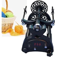 Mini Electric Spinning Wheel Wool Fibre Twisting,Household Digital Display Capacity Spinning Wheel Yarn,with 3pcs Spools/1 Pedal,Adjustable Speed,Black-B