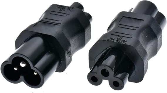 Toptek C5 to C6 Power Adapter, 2 Pack, IEC 320 C5 to C6, 250V 2.5A, New