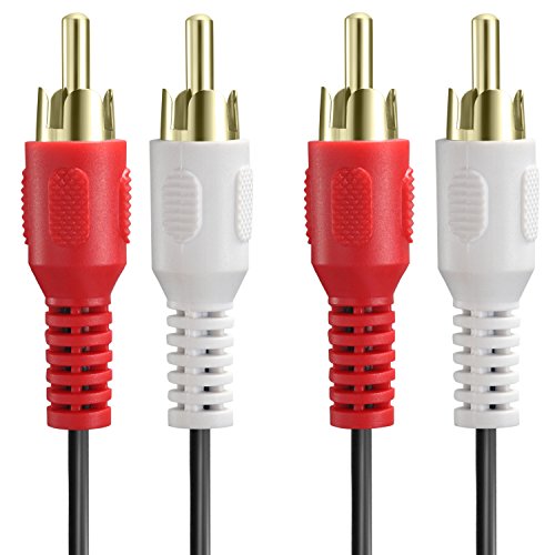 Fosmon 2-RCA Male to Male Stereo Audio Cable, Dual RCA Connector for Clear Sound - 6FT