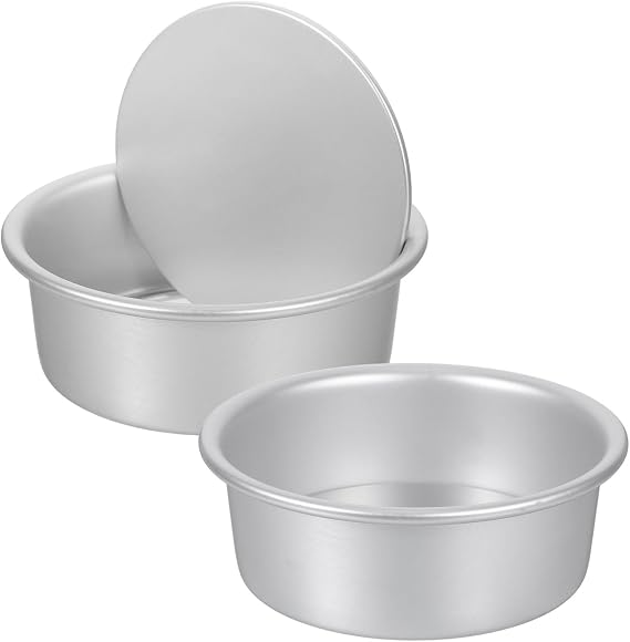 GALPADA 2pcs 5-inch Removable Bottom Cake Pans Nonstick Aluminum Alloy round Baking Pans for Cheesecake Chiffon Bread Baking Home Kitchen