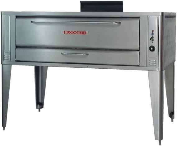 Large Gas Pizza Deck Oven - One Base Section With 32 Inch Black Legs, Stainless Steel Draft Diverter Or Draft Hood, And Crown Angle Trim -- 1 Each.