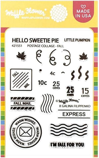 Waffle Flower Postage Collage for Fall Stamp Set