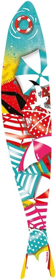 Bordallo Pinheiro + Sardine + I Love Summer by Sandra Sofia Santos + H 1" W 7" L 1" + Multicolor