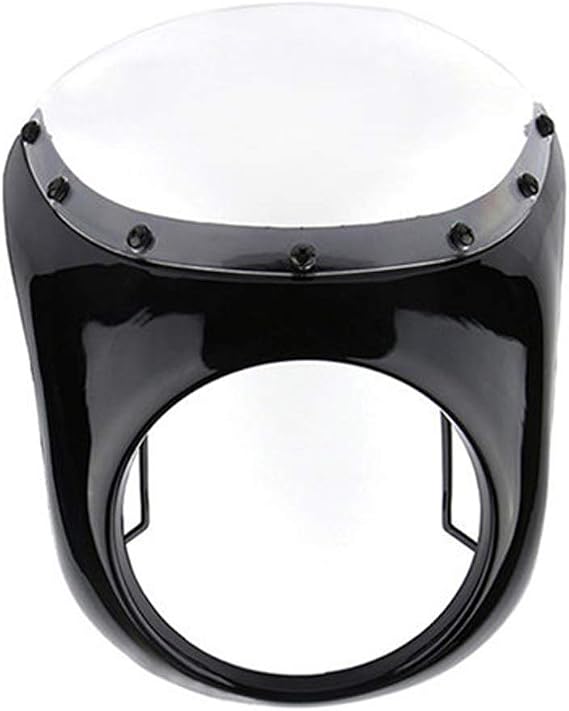 Universal 7" Headlight Handlebar Fairing Windshield Cafe Racer For Harley Dyna Sportster 1200 883 FLHT Bobber Touring (glossy black-clear)