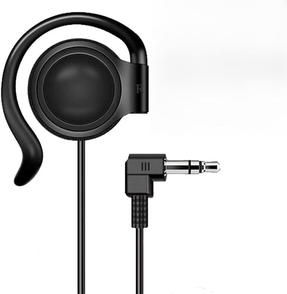 EXMAX 3.5mm Single Side Earphone Earbud Over Ear Headphone for EXD-101 ATG-100T EX-200N EX-100 Wireless Tour Guide Receiver Touring Groups Audience Radio Podcast Laptop MP3 Phone Computer(Right)