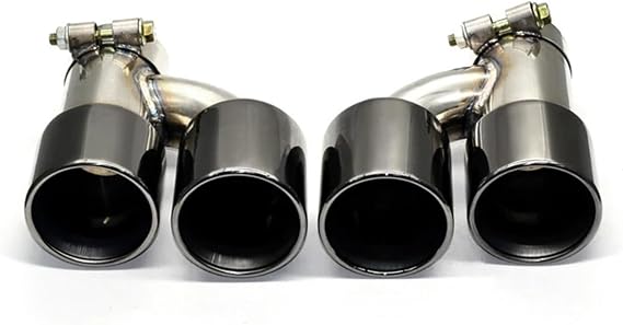 Tail Pipe Car Muffler Tip For BMW 535i F10 F11 640i Dual Exhaust Tip Upgrade M5 Look Quad Tailpipe Muffler Exhaust System Tips Nozzle Stainless Steel(Black)