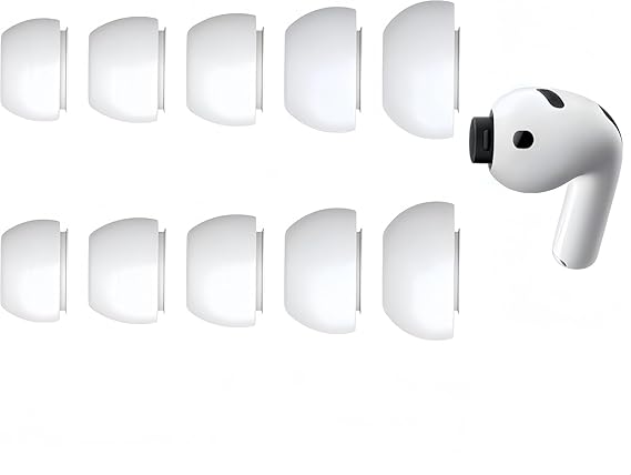 Replacement Ear Tips for AirPods Pro 3 Earbuds, 5 Pairs Silicone Earbud Tips, Secure Fit Comfort Seal Ear Tips for AirPods Pro 3rd, Compatible with AirPods Pro 3 Generation Charging Case(XXS,XS,S,M,L)