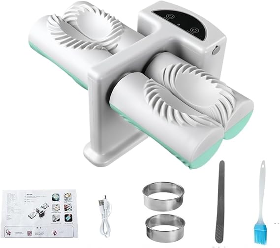 Oniissy Automatic Electric Dumpling Maker Household Double Head Dumpling Machine,Electric Dumpling Maker Machine Dumpling Press,USB Charging Power Supply(B)