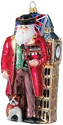 KSA 7" Polonaise English Santa Hand-Painted Glass Christmas Ornament #GP2355