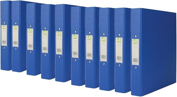 Q-Connect 25mm 2 Ring Binder Polypropylene A4 Blue (Pack of 10) KF02003