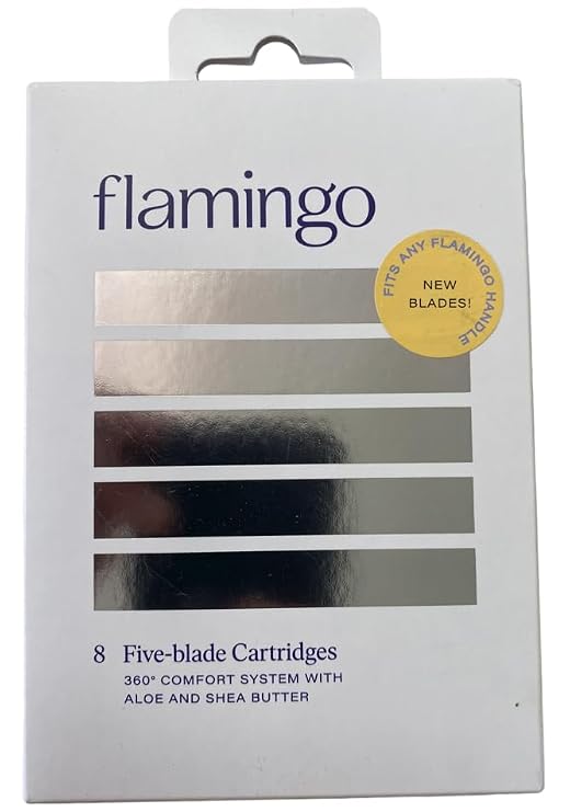 Flamingo Women's Razor Blade Refills - 5-Blade Refill Cartridges - 8 Pack