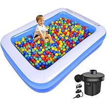 Family Inflatable Swimming Pool with Pump AMOCANE 79" X 59" X 20" Full-Sized Above Ground Pools for Kids, Adults, Baby, Children, Thick Wear-Resistant for Garden, Backyard Water Party for Age 3+