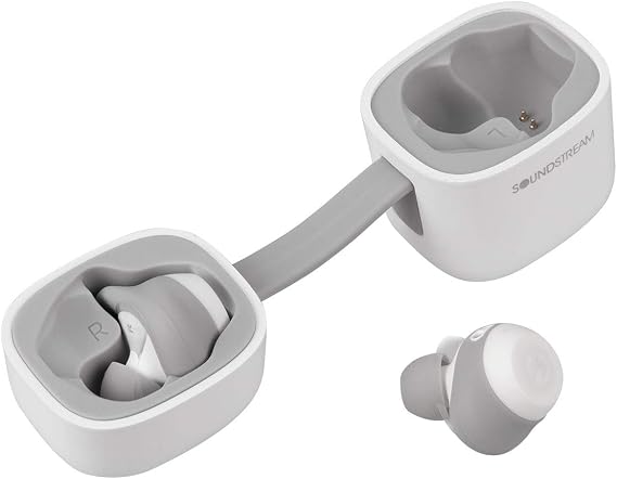 Soundstream h2GO True Wireless Earbuds with Qi Charging - White