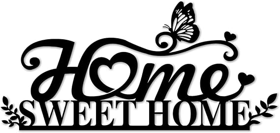 Home Sweet Home Sign Wall Decor Premium Metal Wall Art