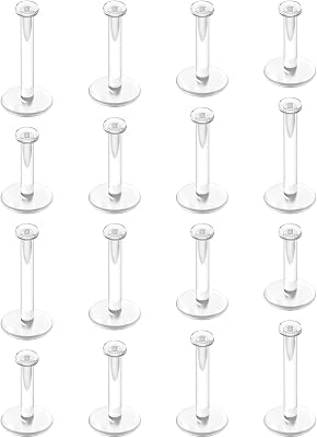 Lcolyoli 18G 16G Clear Earrings for Sports Clear Nose Studs Push Top Piercing Retainers 2mm Flat Top Bioflex Lip Rings Labret Retainer for Women Men