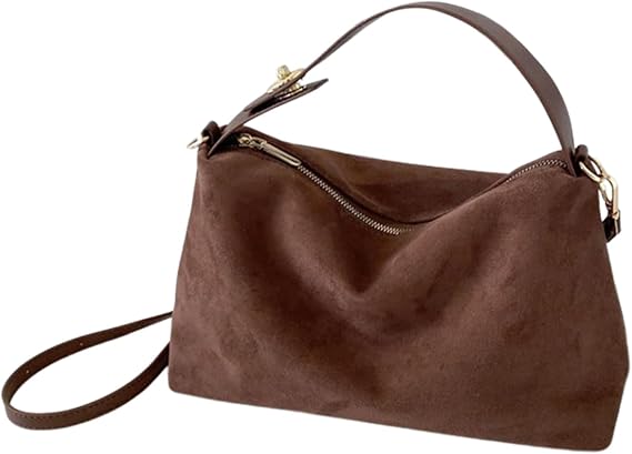 Slouchy Suede Cloud Hobo Bags, Retro Crescent Hobo Bags for Women, Women Retro Suede Hobo Shoulder Bag