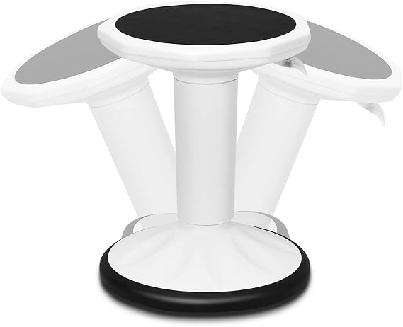 Giantex Wobble Stool for Classroom Seating with Adjustable Height Wiggle Stool 24" Active Learning Stool School Sitting Balance Chair Office Stand Up Flexible Sitting Wobble Chair White