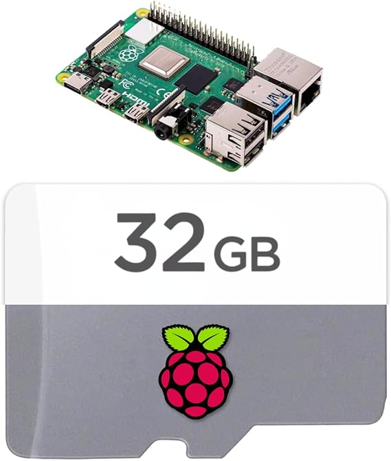 32GB Raspberry Pi Preloaded (RASPBIAN/Raspberry Pi OS) SD Card | 5, 400, 4, 3B+, 3A+, 3B, 2, Zero Compatible with All Pi Models