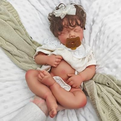 Full Silicone Reborn Doll with Rooted Hair, 20Inch Opened Mouth Realistic Silicone Baby Dolls Sleeping Expression for Lifelike Childs Play & Gifts Boy