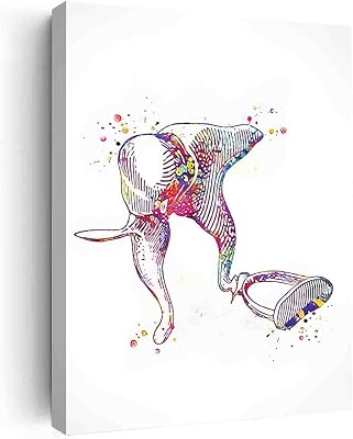 DAVUD Abstract Canvas Wall Art,Ossicles Watercolor Print Ear Audiologist Gift Audiology Diagram Incus Malleus Stapes Ear Office Decor Medical Art- 12in x18 in-Ready to hang