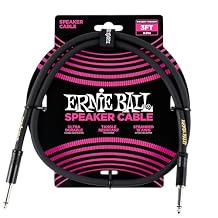 Ernie Ball Speaker Cable, Straight/Straight, 3ft, Black (P06071)