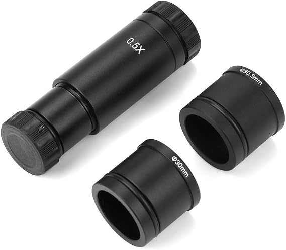 Microscope Adapter 0.5 C Mount Lens Adapter Set 23.2 Turn 30mm/23.2mm Turn 30.5mm Interface for CCD Camera and Digital Eyepiece