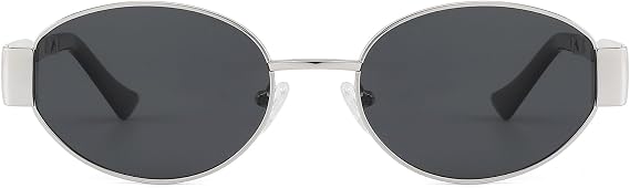 Retro Punk Sunglasses for Women Men Polarized Metal | Small Face Lightweight Double Oval Frame UV400 Protection