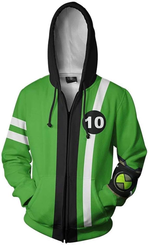 Ben Hoodie Anime Cartoon Cosplay Jacket 3D Printed Sweatshirt (Medium, Color 12)