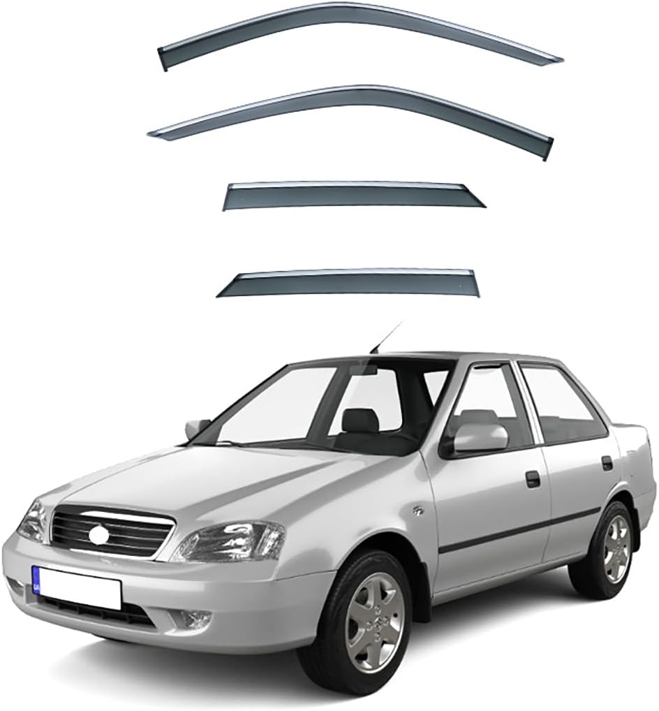 4 pcsset Car Window Wind Deflector, Compatible with SUZUKI Maruti Esteem 1000 1998-2005,Car Side Door Stick-On Deflector Rain Deflector